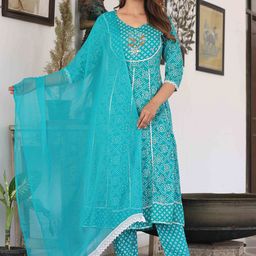 SINGNI Women Ethnic Motifs Embroidered Regular Kurta with Trousers & Dupatta-31