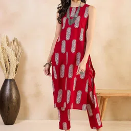 Anouk Women Ethnic Motifs Printed Regular Pure Cotton Kurta with Trousers-image-63