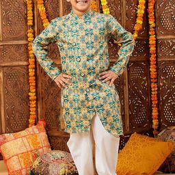 Stylo Bug Boys Ethnic Motifs Printed Straight Kurta with Dhoti Pants-image-84