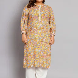 Tissu Plus Size Floral Printed Regular Kurta With Palazzos-8