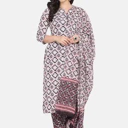 HRITIKA Women Ethnic Motifs Printed Regular Kurta with Trousers & With Dupatta-57