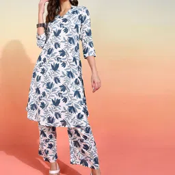 mokshi Floral Printed Regular Kurta with Palazzos-picture-34