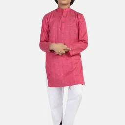 TAHVO Boys Pure Cotton Kurta With Pyjamas-17