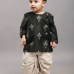 Biglilpeople Boys Floral Printed Regular Cotton Silk Kurta & Dhoti Pants-picture-42