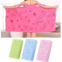 Adbeni Printed Bath Robe 400 GSM &  Bath Sponge Scrub-12