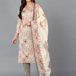 AHIKA Abstract Printed Gotta Patti Kurta with Trousers & Dupatta-picture-4