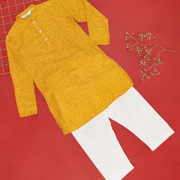 indus route by Pantaloons Boys Ethnic Motifs Printed Regular Kurta With Pyjamas-image-54
