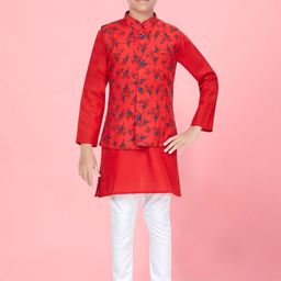 Aarika Boys Pure Cotton Straight Kurta With Pyjama  & Nehru Jacket-image-34