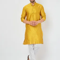 Armaan Ethnic Men Pure Silk Kurta with Churidar-picture-10