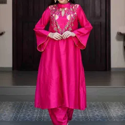 Label Shaurya Sanadhya Floral Embroidered Bell Sleeves A-Line Kurta with Salwar-picture-30