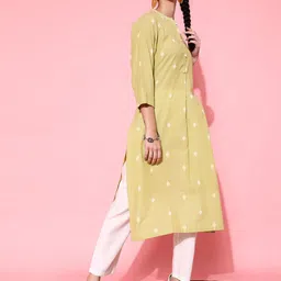 indo street Band Collar Ethnic Motifs Woven Design Pure Cotton Kurta with Trouser-picture-49