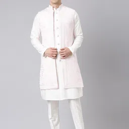 TheEthnic.Co Regular Kurta with Pyjamas & Long Open Jacket-picture-45