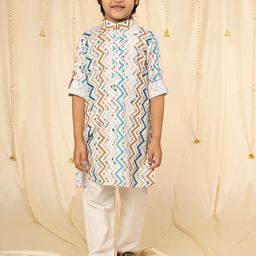 Ministitch Boys Printed Regular Kurta with Trousers-44