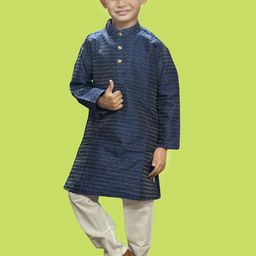BAESD Boys Embroidered Regular Thread Work Kurta with Pyjamas-33