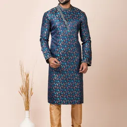 ROOTED LIBAAS Floral Woven Design Regular Straight Kurta With Churidar-picture-13