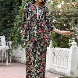 mokshi Women Floral Printed Empire Kurti with Palazzos-39