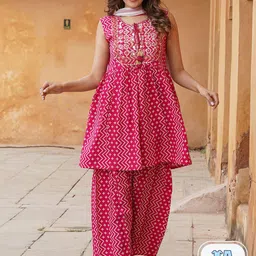 KALINI Ethnic Motifs Printed A-Line Kurta With Sharara & Dupatta-46