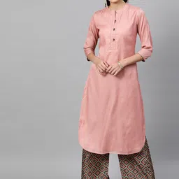 indo street Band Collar A-Line Curved Kurta with Palazzos-27