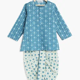 Campana Boys Ethnic Motifs Printed Pure Cotton Straight Kurta with Dhoti Pants-27