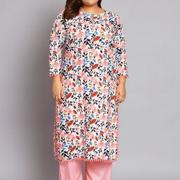 Tissu Plus Size Floral Printed Regular Kurta With Palazzos-44