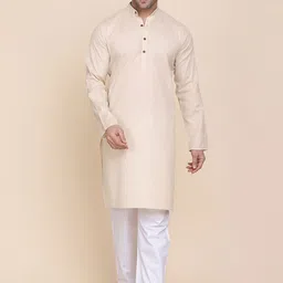 TAHVO Men Regular Pure Cotton Kurta with Pyjamas-picture-53