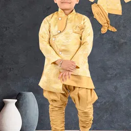 BAESD Boys Ethnic Motif Self Design Mandarin Collar Long Sleeves Kurta with Dhoti Pants-picture-16