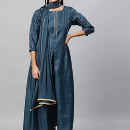 indo street Yoke Design Gotta Patti Kurta With Trousers with Dupatta-image-1