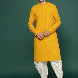 Sangria Sequin Embroidered Straight Kurta With Dhoti Pant-picture-23