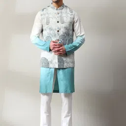 Soniya g Men Regular Velvet Kurta with Trousers-picture-21