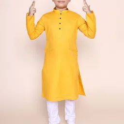NAMASKAR Boys Pure Cotton Kurta With Churidar-picture-16