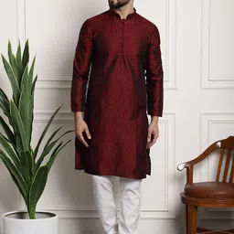 SOJANYA Ethnic Motifs Woven Design Straight Kurta With Churidar-picture-33