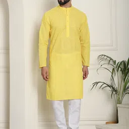 SOJANYA Geometric Embroidered Thread Work Pure Cotton Straight Kurta With Churidar-image-57