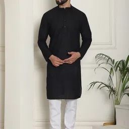 SOJANYA Geometric Embroidered Thread Work Pure Cotton Straight Kurta With Churidar-image-61