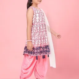 Aarika Girls Floral Printed Empire A-Line Kurta With Patiala  & Dupatta-image-25