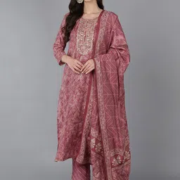 KALINI Ethnic Motifs Printed Regular Kurta with Trousers & Dupatta-3