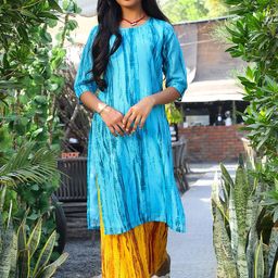 Aks Kids Girls Abstract Printed Straight Kurta With Palazzo-image-11