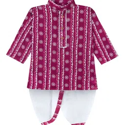 BAESD Boys Ethnic Motifs Printed Mandarin Collar Kurta with Dhoti Pants-56