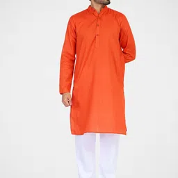 TAHVO Men Regular Pure Cotton Kurta with Pyjamas-picture-10
