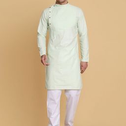 TAHVO Men Regular Pure Cotton Kurta with Pyjamas-picture-27