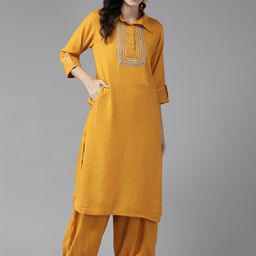 Aarika Women Yoke Design Regular Gotta Patti Kurta with Salwar-picture-26
