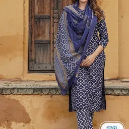 KALINI Printed Gotta Patti Kurta With Trousers & Dupatta-46
