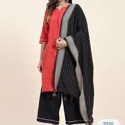 KALINI Woven Design Gotta Patti Kurta & Palazzos With Dupatta-image-108