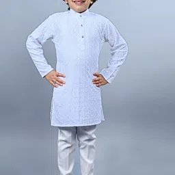 ahhaaaa Boys Ethnic Motifs Embroidered Sequinned Kurta with Pyjamas-picture-23