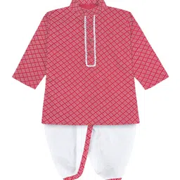 BAESD Boys Ethnic Motifs Printed Regular Straight Kurta With Dhoti Pants-97