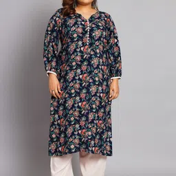 Tissu Plus Size Floral Printed Regular Kurta With Palazzos-image-9