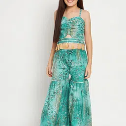 Readiprint Fashions Girls Printed Pure Cotton Top with Sharara-picture-17