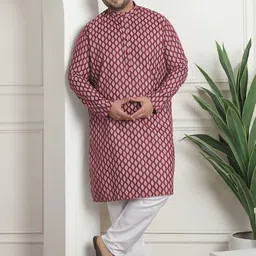 SOJANYA PLUS Plus Size Bandhani Printed Straight Kurta with Churidar Pyjama-89