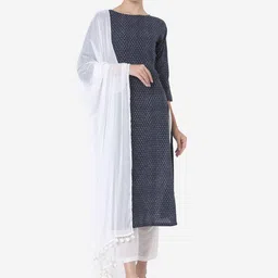 KALINI Women Floral Printed Regular Kurta with Trousers & With Dupatta-image-18