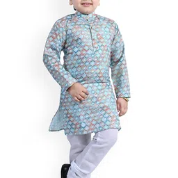 BAESD Boys Printed Regular Cotton Kurta With Churidar-47