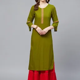 KALINI Women Floral Yoke Design Regular Kurta with Sharara-picture-3